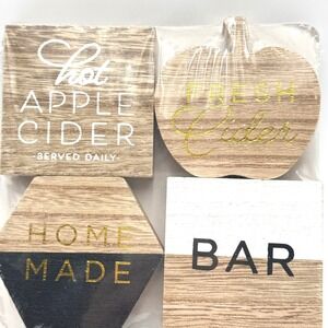 TARGET NWT Wood Set of 4 Hot Apple Cider Bar Tier Tray Decor Bullseye Playground